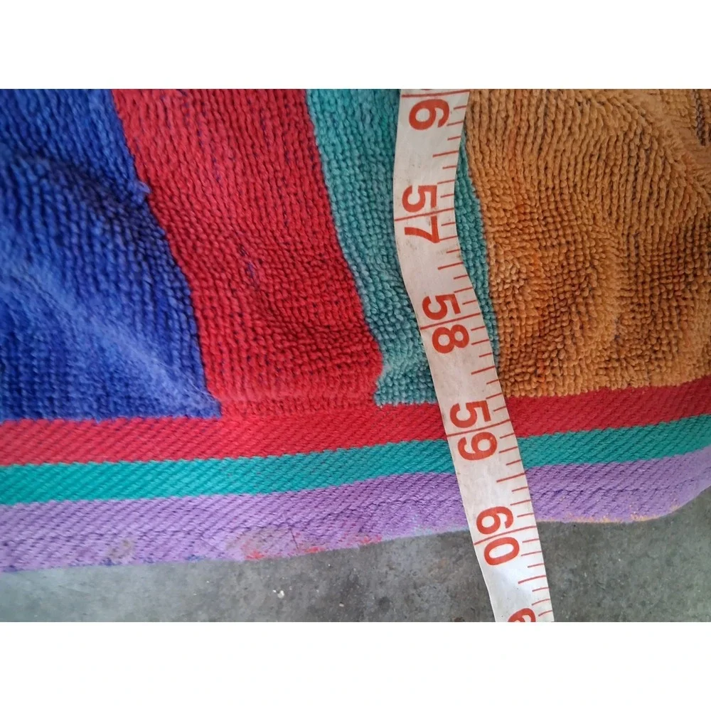 Cecil Saydah Sunbrights Oversized Beach Towel Blanket 32x60 Rainbow Stripes